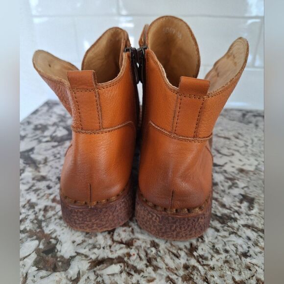 Full brown leather ankle boots size 38 EUR = 7.5-8 US - Picture 3 of 9